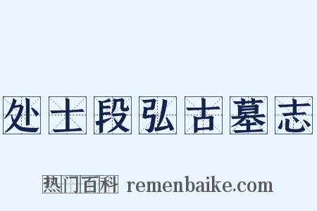 处士段弘古墓志是什么意思的图片